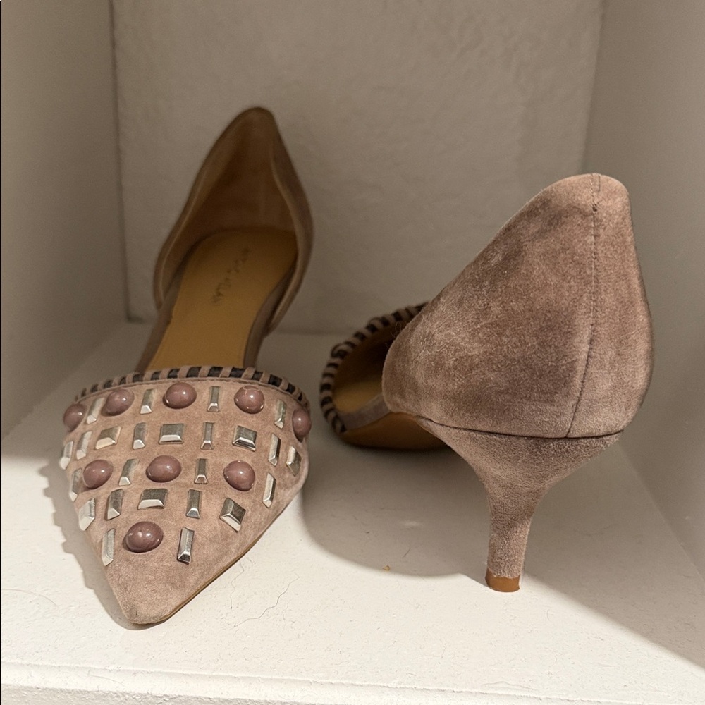 ANTONIO MELANI Taupe Studded Heels